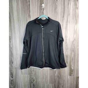 Nike Womens Black Full Zip Reflective Accents Track Jacket XL
